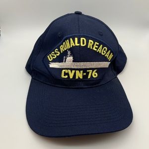 Vintage U.S. Navy USS Ronald Reagan CVN-76 Embroidered Snapback Hat